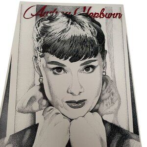 Audrey Hepburn Black White Art Print Poster Signed Bob Weaver 11x17 Scarf Bangs